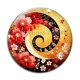 Cabochon Verre - spirale fleur