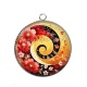 Pendentif Cabochon Argent - spirale fleur