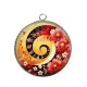 Pendentif Cabochon Argent - spirale fleur