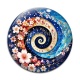 Cabochon Verre - spirale fleur