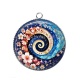 Pendentif Cabochon Argent - spirale fleur