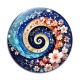 Cabochon Verre - spirale fleur