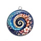 Pendentif Cabochon Argent - spirale fleur