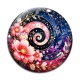 Cabochon Verre - spirale fleur