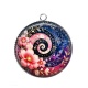 Pendentif Cabochon Argent - spirale fleur
