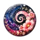 Cabochon Verre - spirale fleur