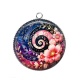 Pendentif Cabochon Argent - spirale fleur