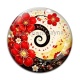 Cabochon Verre - spirale fleur