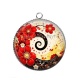 Pendentif Cabochon Argent - spirale fleur