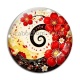 Cabochon Verre - spirale fleur