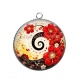 Pendentif Cabochon Argent - spirale fleur