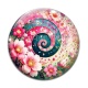 Cabochon Verre - spirale fleur