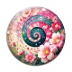 Cabochon Verre - spirale fleur
