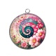 Pendentif Cabochon Argent - spirale fleur