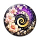 Cabochon Verre - spirale fleur