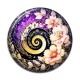 Cabochon Résine - spirale fleur