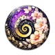 Cabochon Verre - spirale fleur