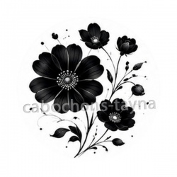 fleur noir et blanc