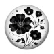 Cabochon Résine - fleur noir et blanc