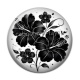Cabochon Résine - fleur noir et blanc