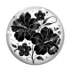 Cabochon Verre - fleur noir et blanc