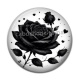 Cabochon Résine - fleur noir et blanc
