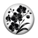 Cabochon Résine - fleur noir et blanc
