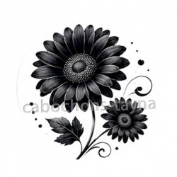 fleur noir et blanc