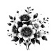 fleur noir et blanc