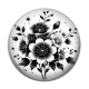 Cabochon Résine - fleur noir et blanc