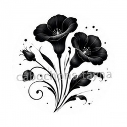 fleur noir et blanc