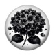 Cabochon Résine - fleur noir et blanc