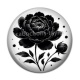 Cabochon Résine - fleur noir et blanc