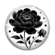 Cabochon Verre - fleur noir et blanc