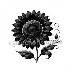 fleur noir et blanc
