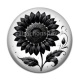 Cabochon Résine - fleur noir et blanc