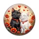 Cabochon Résine - chat coquelicot
