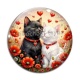 Cabochon Verre - chat coquelicot