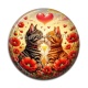 Cabochon Résine - chat coquelicot
