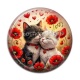 Cabochon Résine - chat coquelicot