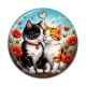 Cabochon Résine - chat coquelicot