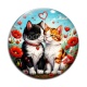 Cabochon Verre - chat coquelicot