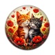 Cabochon Résine - chat coquelicot
