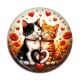 Cabochon Résine - chat coquelicot