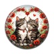 Cabochon Résine - chat coquelicot