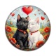 Cabochon Résine - chat coquelicot