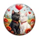 Cabochon Verre - chat coquelicot