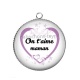 Pendentif Cabochon Argent - maman je t'aime