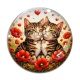 Cabochon Verre - chat coquelicot