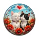 Cabochon Résine - chat coquelicot